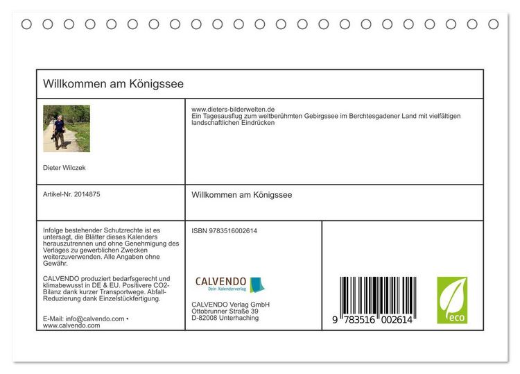 Produktbild: Willkommen am K&ouml;nigssee (Tischkalender 2026 DIN A5 quer), CALVENDO Monatskalender