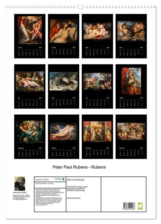 Produktbild: Peter Paul Rubens - Rubens (Wandkalender 2027 DIN A2 hoch), CALVENDO Monatskalender