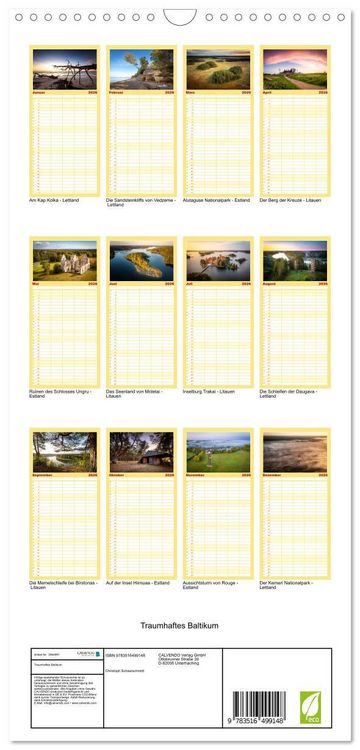 Produktbild: Familienplaner 2026 - Traumhaftes Baltikum mit 5 Spalten (Wandkalender, 21 x 45 cm) CALVENDO