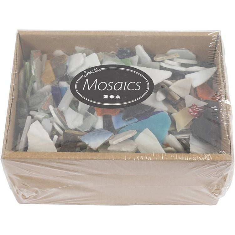 Produktbild: Creativ Company Mosaiksteine, Gr&ouml;&szlig;e 8-20 mm, Dicke 2-3 mm, sortierte Farben, 2 kg