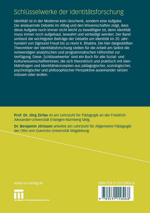 Produktbild: Schl&uuml;sselwerke der Identit&auml;tsforschung
