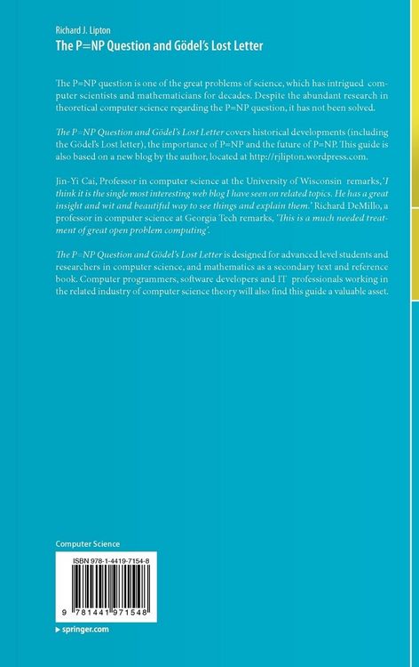 Produktbild: The P=NP Question and G&ouml;del&rsquo;s Lost Letter