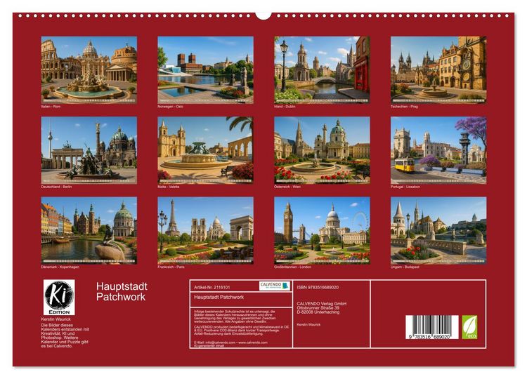 Produktbild: Hauptstadt Patchwork (hochwertiger Premium Wandkalender 2026 DIN A2 quer), Kunstdruck in Hochglanz