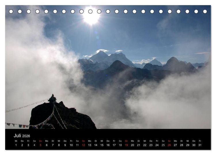 Produktbild: Majest&auml;tische Bergwelten - Der Everest Trek (Tischkalender 2026 DIN A5 quer), CALVENDO Monatskalender