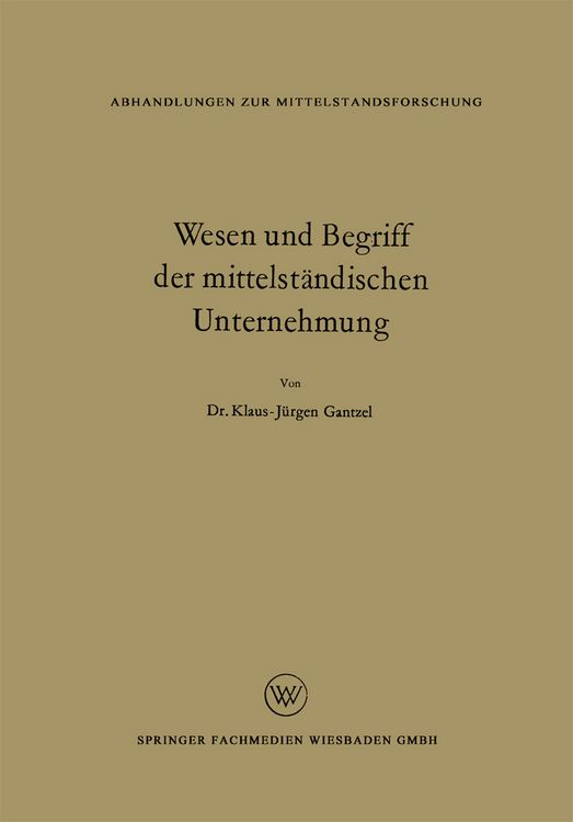 Produktbild: Wesen und Begriff der mittelst&auml;ndischen Unternehmung