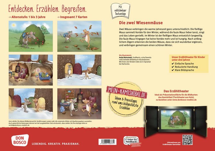Produktbild: Die zwei Wiesenm&auml;use. Kamishibai Bildkartenset