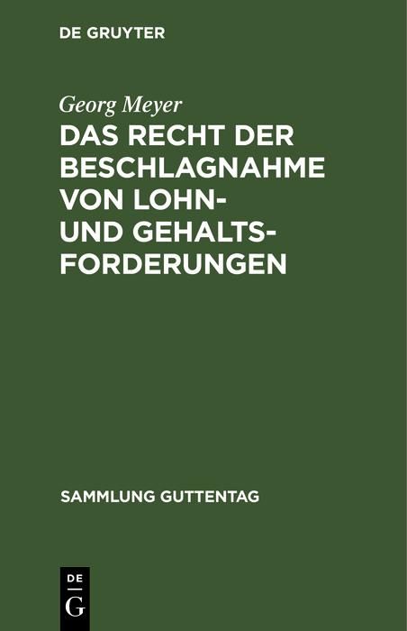Produktbild: Das Recht der Beschlagnahme von Lohn- und Gehaltsforderungen