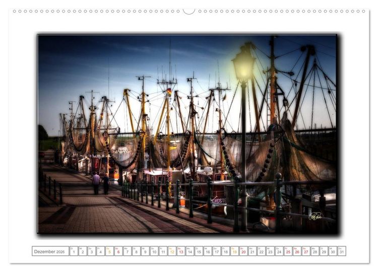 Produktbild: Ostfriesland - die bezaubernden alten H&auml;fen (Wandkalender 2026 DIN A2 quer), CALVENDO Monatskalender