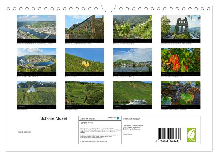 Produktbild: Sch&ouml;ne Mosel (Wandkalender 2026 DIN A4 quer), CALVENDO Monatskalender