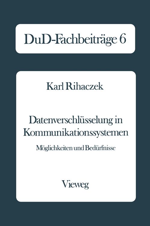 Produktbild: Datenverschl&uuml;sselung in Kommunikationssystemen