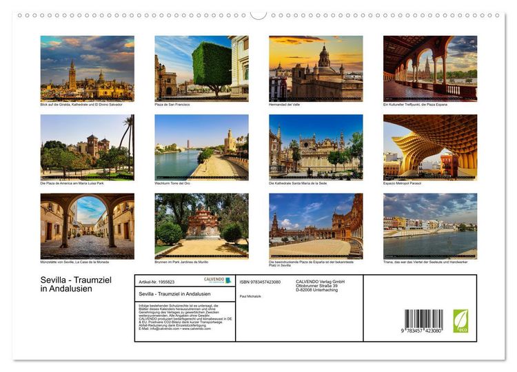 Produktbild: Sevilla - Traumziel in Andalusien (hochwertiger Premium Wandkalender 2026 DIN A2 quer), Kunstdruck in Hochglanz