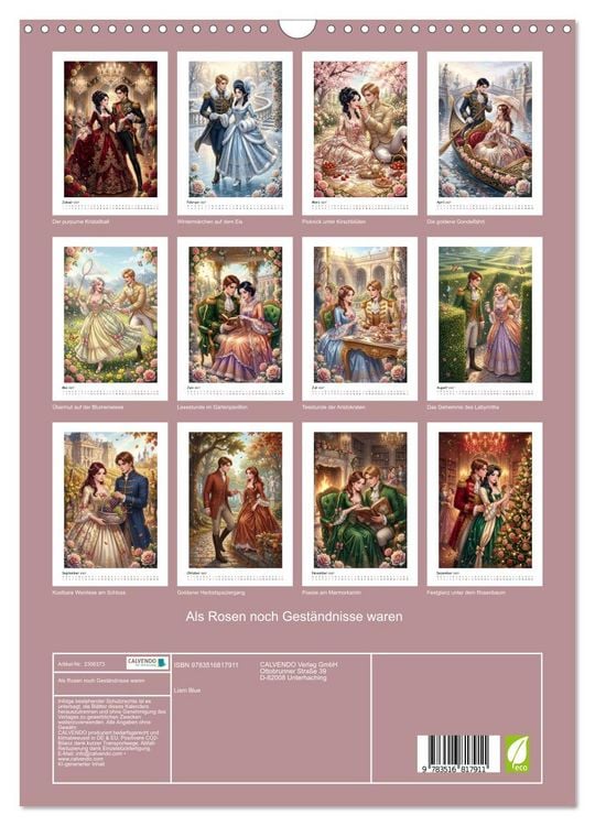 Produktbild: Als Rosen noch Gest&auml;ndnisse waren (Wandkalender 2027 DIN A3 hoch), CALVENDO Monatskalender