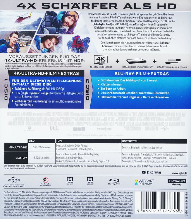 Produktbild: Everest (4K Ultra HD) (+ Blu-ray)
