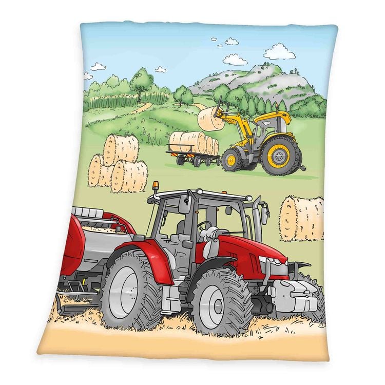 Produktbild: Young Collection 7551201035 - Traktor Fleecedecke, 130x160 cm, 100% Polyester