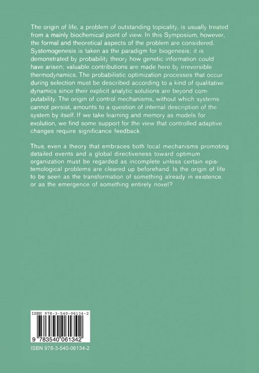 Produktbild: Biogenesis Evolution Homeostasis