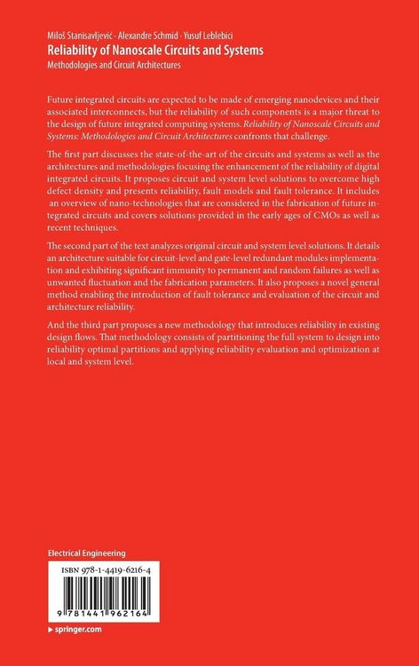 Produktbild: Reliability of Nanoscale Circuits and Systems