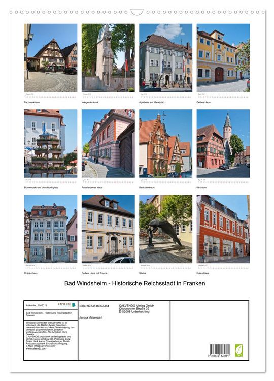 Produktbild: Bad Windsheim - Historische Reichsstadt in Franken (Wandkalender 2026 DIN A2 hoch), CALVENDO Monatskalender