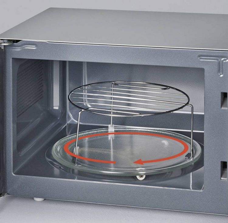 Produktbild: Severin MW 7773 Mikrowelle Schwarz/Silber 800W Hei&szlig;luft-Funktion, Grillfunktion