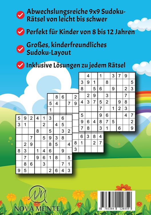 Produktbild: Sudoku R&auml;tselbuch f&uuml;r Kinder ab 8 Jahren
