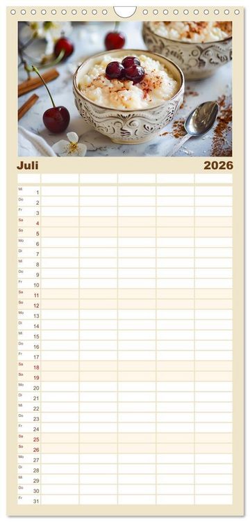 Produktbild: Familienplaner 2026 - Alles Reis oder was?! - Ideen f&uuml;r s&uuml;&szlig;e und herzhafte Reisgerichte mit 5 Spalten (Wandkalender, 21 x 45 cm) CALVENDO