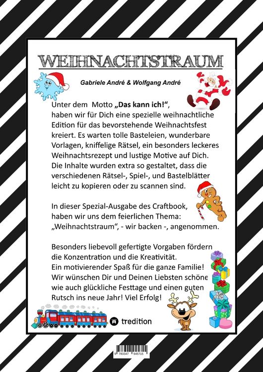 Produktbild: Craftbook - 100 Lustige Weihnachtsmotive - R&auml;tsel - Weihnachtsrezept - Familienspiel - Sch&ouml;ne Bescherung - Spass