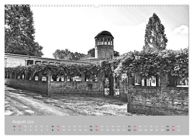 Produktbild: Potsdam schwarz auf wei&szlig; (hochwertiger Premium Wandkalender 2026 DIN A2 quer), Kunstdruck in Hochglanz