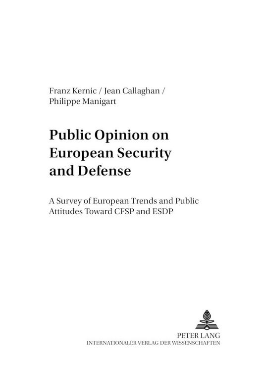 Produktbild: Public Opinion on European Security and Defense
