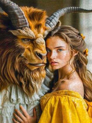 Produktbild: CALVENDO Puzzle Die Sch&ouml;ne und das Biest | 1000 Teile Lege-Gr&ouml;&szlig;e 64x48cm Foto-Puzzle f&uuml;r gl&uuml;ckliche Stunden