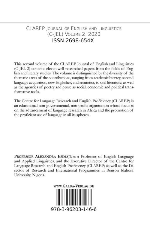 Produktbild: Clarep Journal Of English and Linguistics (c-Jel)