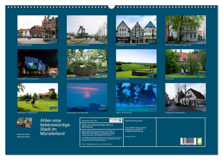 Produktbild: Ahlen eine liebensw&uuml;rdige Stadt im M&uuml;nsterland (Wandkalender 2026 DIN A2 quer), CALVENDO Monatskalender