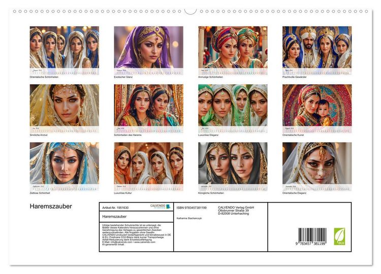 Produktbild: Haremszauber (hochwertiger Premium Wandkalender 2026 DIN A2 quer), Kunstdruck in Hochglanz
