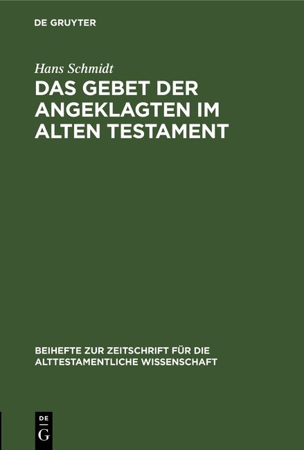 Produktbild: Das Gebet der Angeklagten im Alten Testament