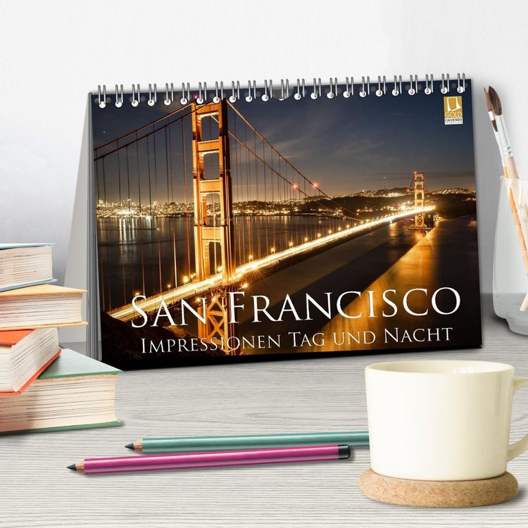 Produktbild: San Francisco Impressionen Tag und Nacht (Tischkalender 2026 DIN A5 quer), CALVENDO Monatskalender
