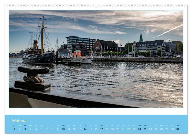 Produktbild: Kiel: Maritime Impressionen (Wandkalender 2026 DIN A2 quer), CALVENDO Monatskalender