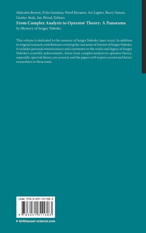 Produktbild: From Complex Analysis to Operator Theory: A Panorama