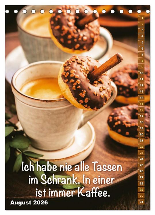 Produktbild: Kaffeestunde: Die Welt der Baristas (Tischkalender 2026 DIN A5 hoch), CALVENDO Monatskalender