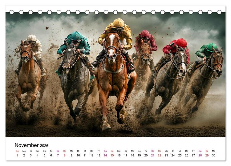 Produktbild: Pferderennen (Tischkalender 2026 DIN A5 quer), CALVENDO Monatskalender