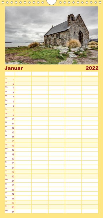 Produktbild: Familienplaner Neuseeland - Attraktiver S&uuml;den (Wandkalender 2022 , 21 cm x 45 cm, hoch)