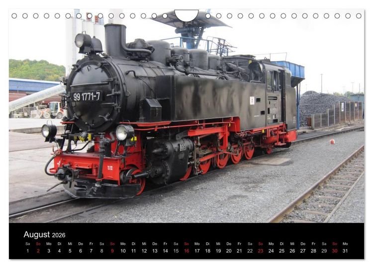 Produktbild: S&auml;chsische Dampfeisenbahnen 2026 (Wandkalender 2026 DIN A4 quer), CALVENDO Monatskalender