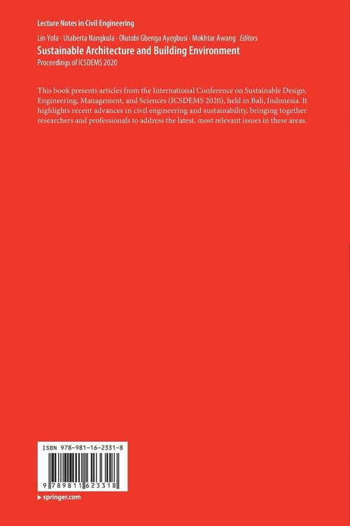 Produktbild: Sustainable Architecture and Building Environment