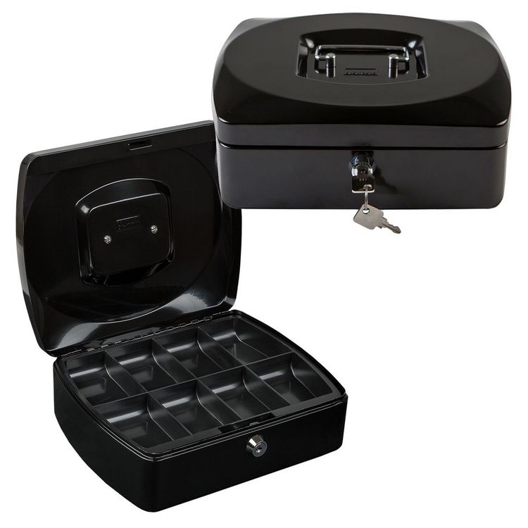 Produktbild: Idena Geldkassette Gr&ouml;&szlig;e 8 aus Metall 8 F&auml;cher schwarz 20,5x16x9cm