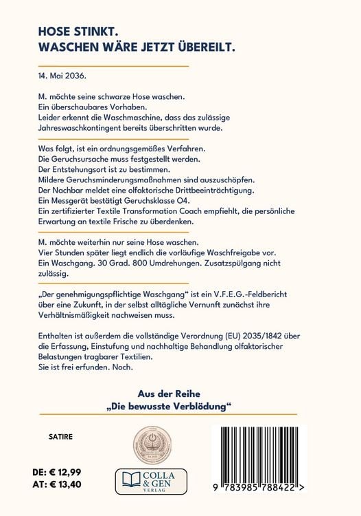 Produktbild: Der genehmigungspflichtige Waschgang (Ein V.F.E.G.-Buch)