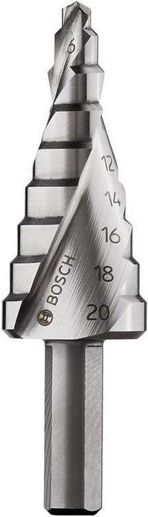 Produktbild: Bosch Accessories 2609255115 HSS Stufenbohrer Gesamtl&auml;nge 75mm 3-Fl&auml;chenschaft 1St.