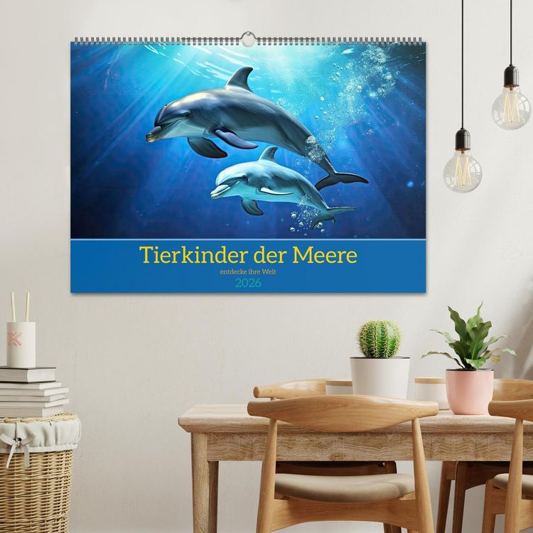 Produktbild: Tierkinder der Meere - entdecke ihre Welt (Wandkalender 2026 DIN A2 quer), CALVENDO Monatskalender