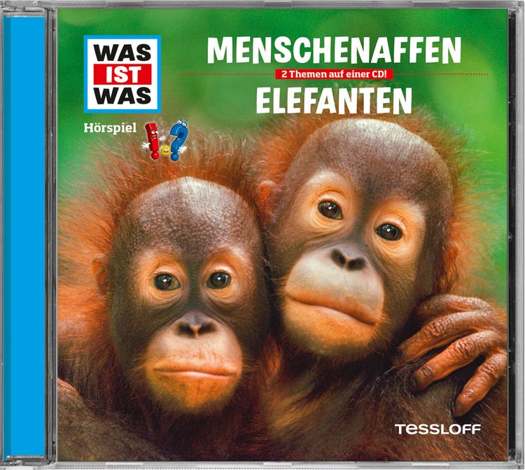 Produktbild: WAS IST WAS H&ouml;rspiel-CD: Menschenaffen/ Elefanten