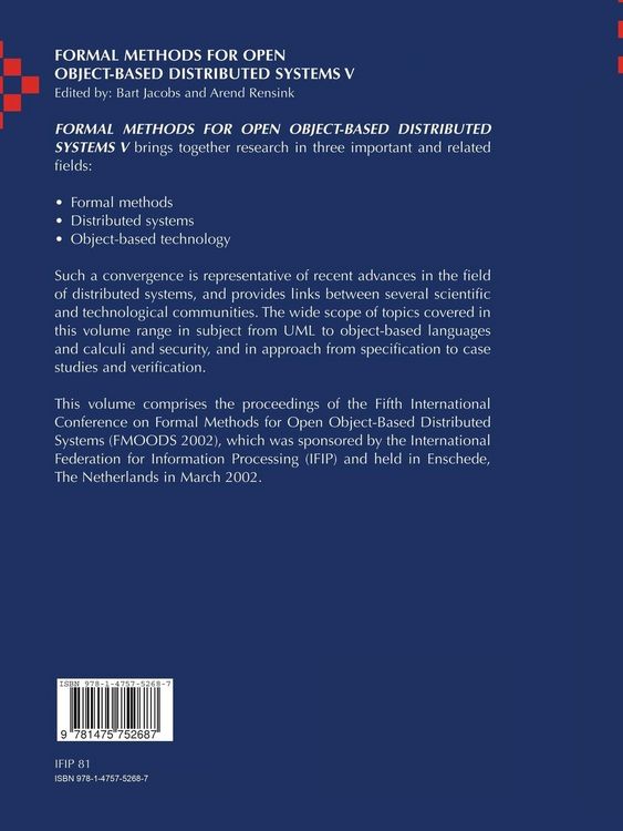 Produktbild: Formal Methods for Open Object-Based Distributed Systems V