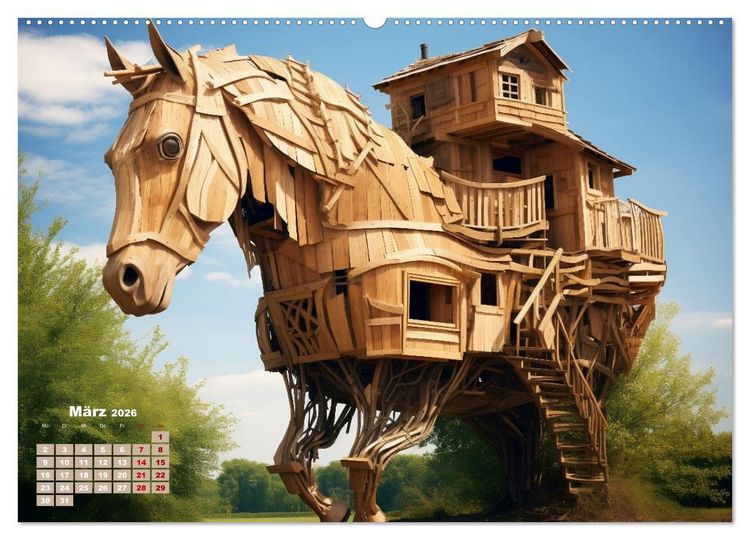 Produktbild: Baumh&auml;user - Traumhafte Luftschl&ouml;sser (hochwertiger Premium Wandkalender 2026 DIN A2 quer), Kunstdruck in Hochglanz