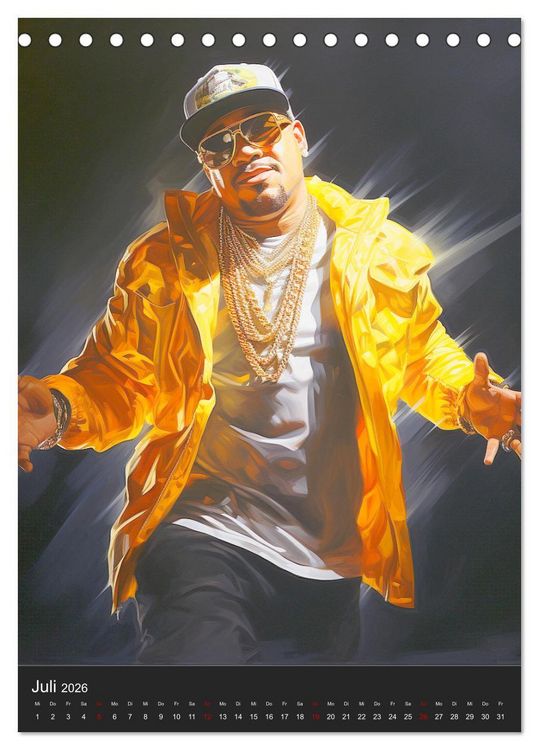 Produktbild: Rap Kings. Paintings im Streetwear-Charme (Tischkalender 2026 DIN A5 hoch), CALVENDO Monatskalender