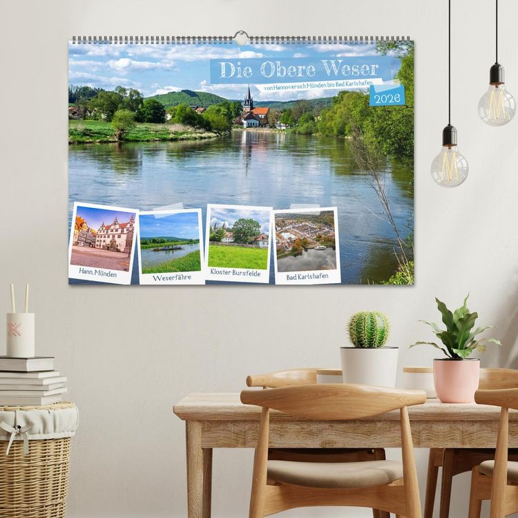 Produktbild: Die Obere Weser - Von Hannoversch M&uuml;nden bis Bad Karlshafen (Wandkalender 2026 DIN A2 quer), CALVENDO Monatskalender