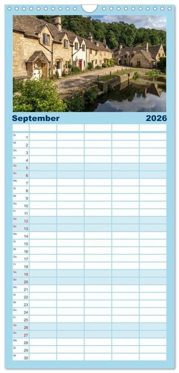 Produktbild: Familienplaner 2026 - Gro&szlig;britannien - England mit 5 Spalten (Wandkalender, 21 x 45 cm) CALVENDO